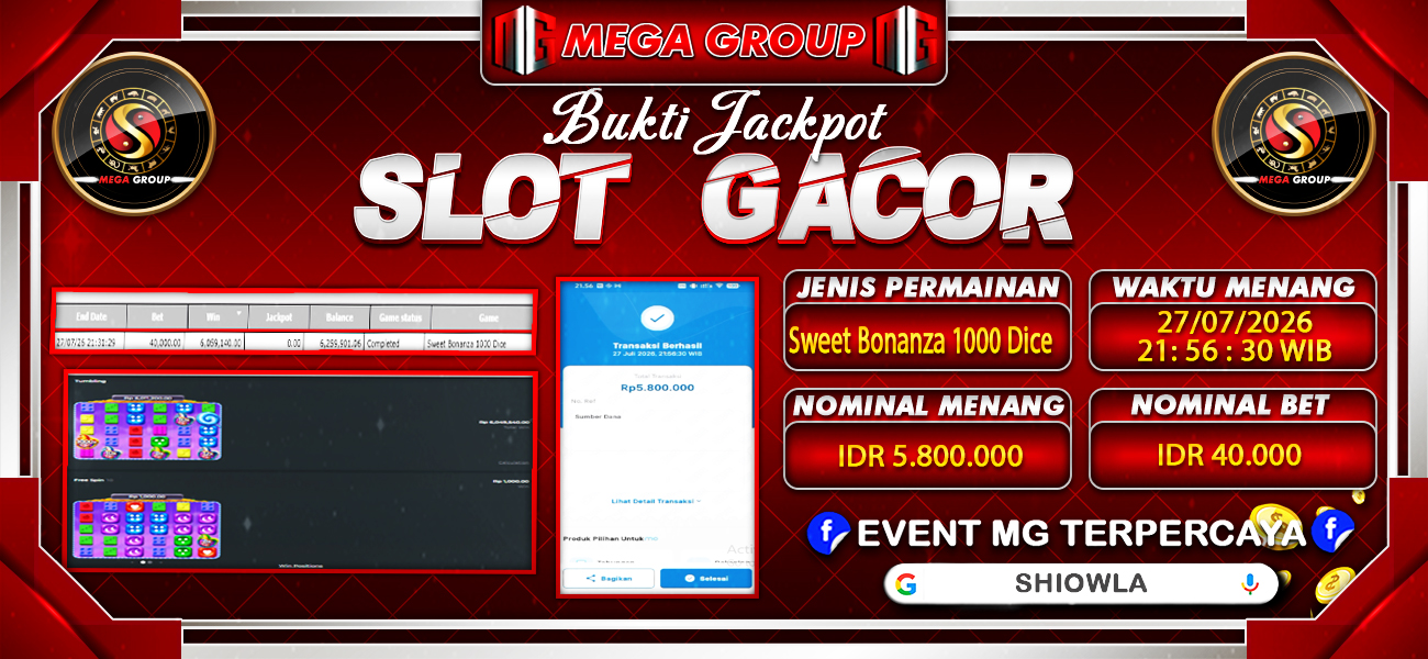 Bukti JP situs Shiowla hari Senin, 27 Juli 2026