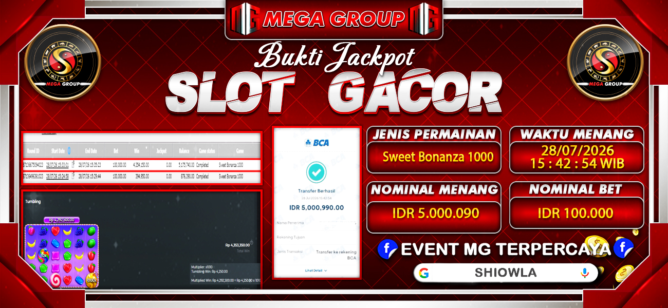 Bukti JP situs Shiowla hari Selasa, 28 Juli 2026