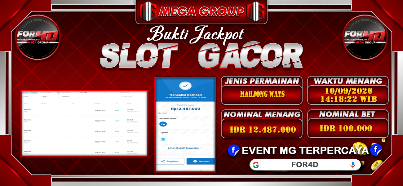 Bukti JP situs For4D hari Kamis, 10 September 2026