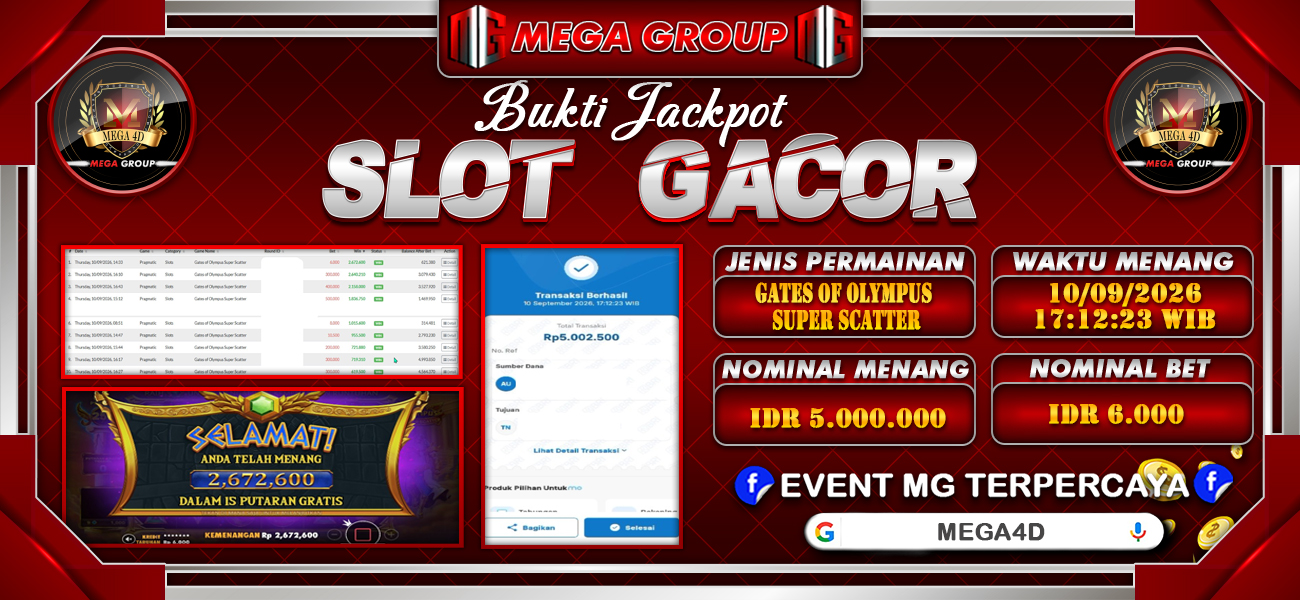 Bukti JP situs Mega4D hari Kamis, 10 September 2026